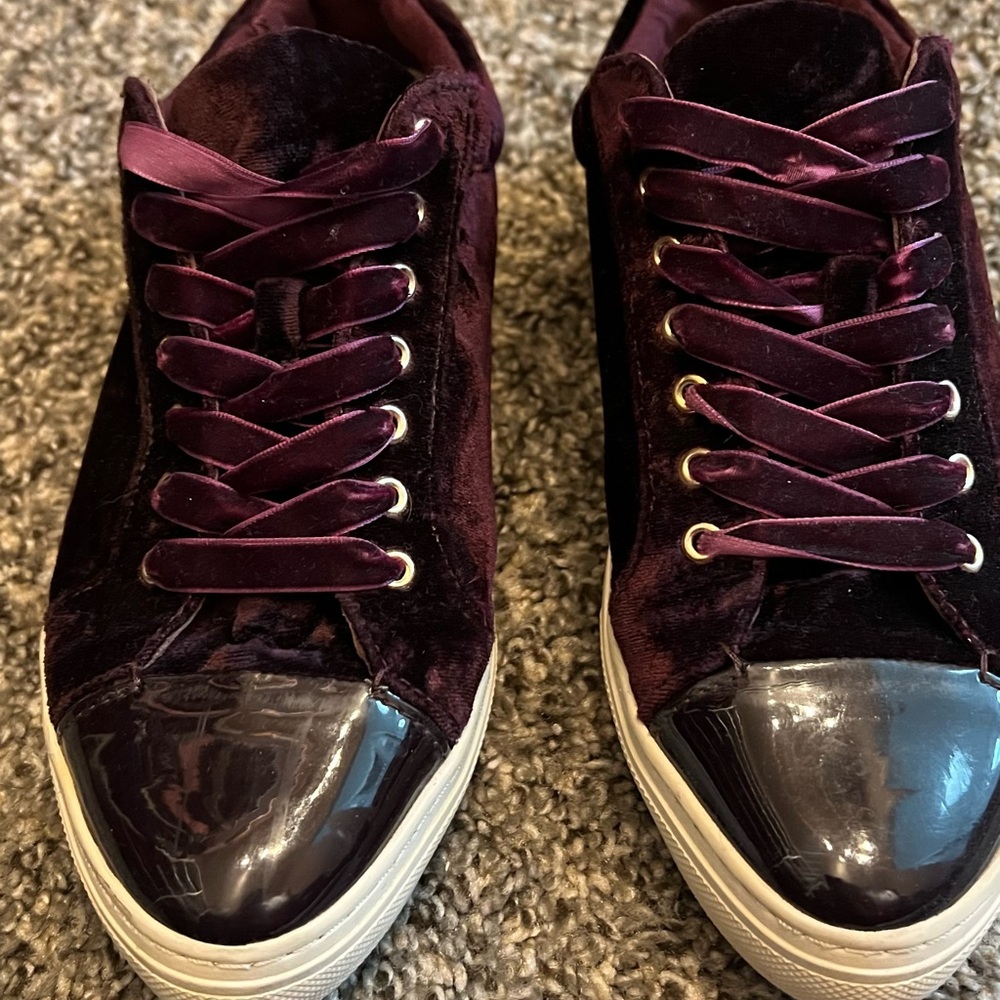 Women's Velvet Sneakers in Deep Purple